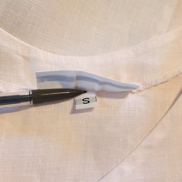 Bryn Walker Linen Maxi Dress S Light Pink Sleeveless Lagenlook Boho Feminine - Picture 7 of 9